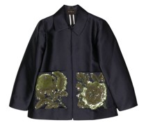 sequin-embellished satin jacket