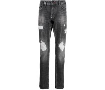 Skull Bones Jeans im Distressed-Look