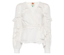 floral-lace cotton blouse