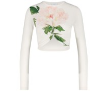 Cropped-Oberteil mit Blumen-Print