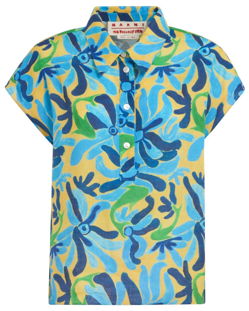 Marni Damen Kurzärmeliges Hemd mit abstraktem Print