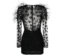 Minikleid mit Federn