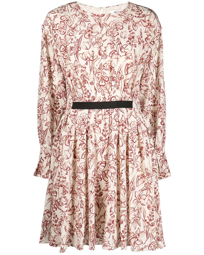 Jason Wu Damen Gerafftes Minikleid mit Blumen-Print