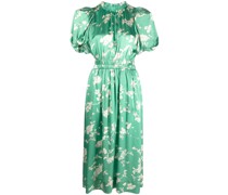 Midikleid aus Seide mit Blumen-Print