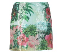 High-Waist-Rock mit Pailletten