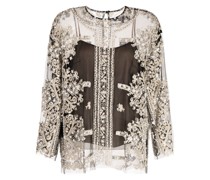 Bluse mit Blumenstickerei