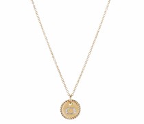 18kt O Initial Charm Gelbgoldhalskette