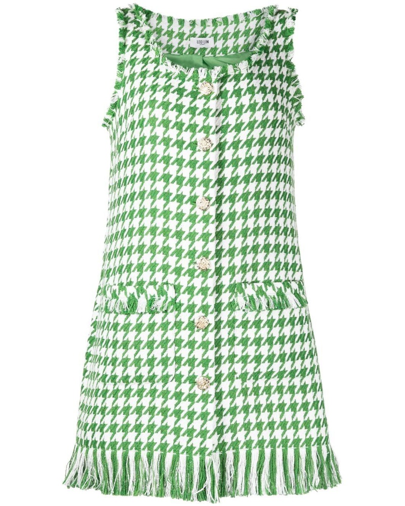 LEO LIN Damen Kurzes Tweed-Kleid