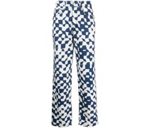 abstract-print cotton trousers