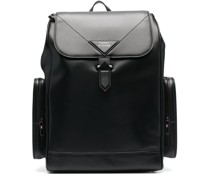 Rucksack aus Leder mit Klappe