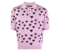 Gestricktes Poloshirt mit Herzmotiv