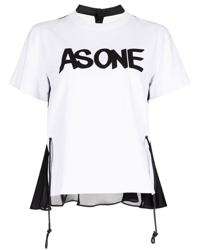 Sacai Damen T-Shirt mit Logo-Print