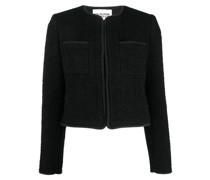 Tweed-Jacke mit rundem Ausschnitt