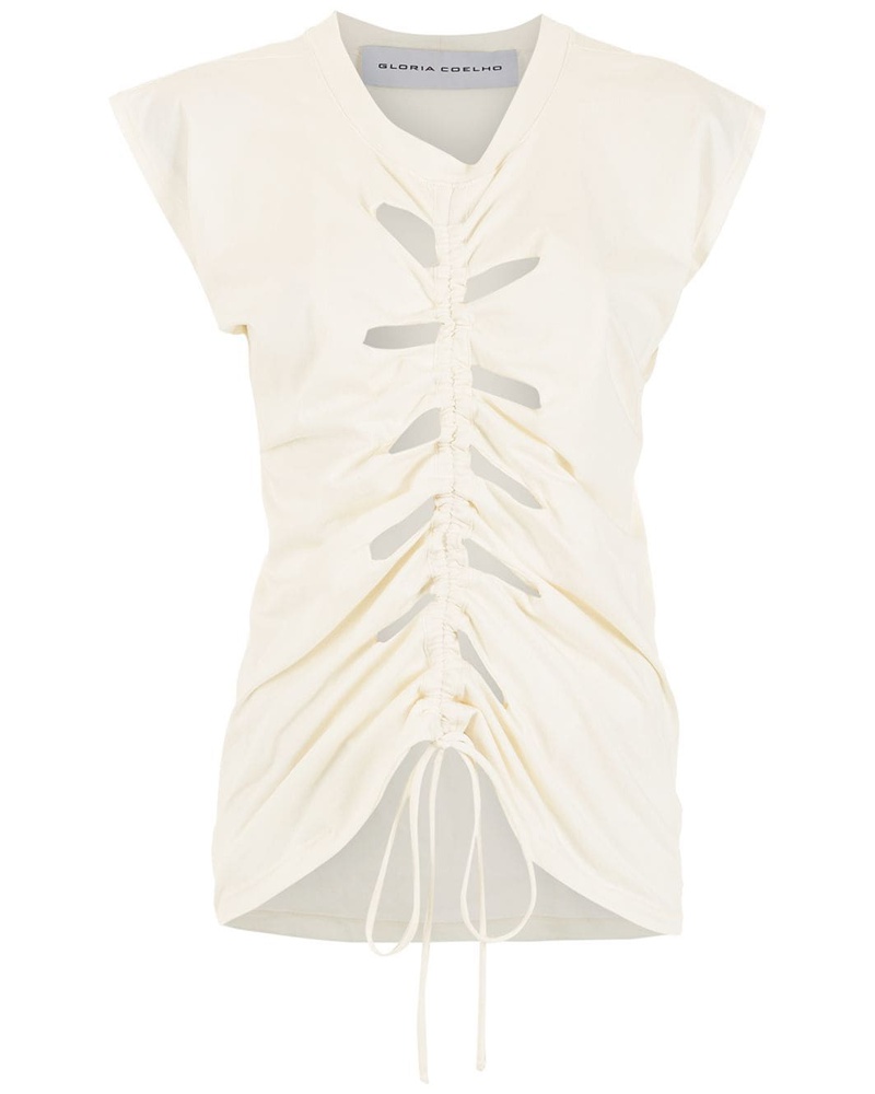 Gloria Coelho Damen T-Shirt mit Kordelzug