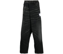 Wide-Leg-Jeans mit Tragefalten