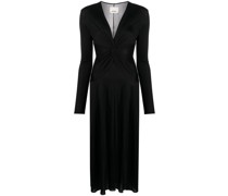 Langärmeliges Kleid mit V-Ausschnitt