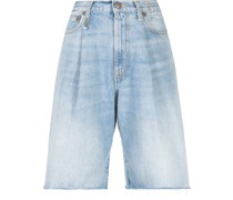Jeans-Shorts mit ausgefranstem Saum
