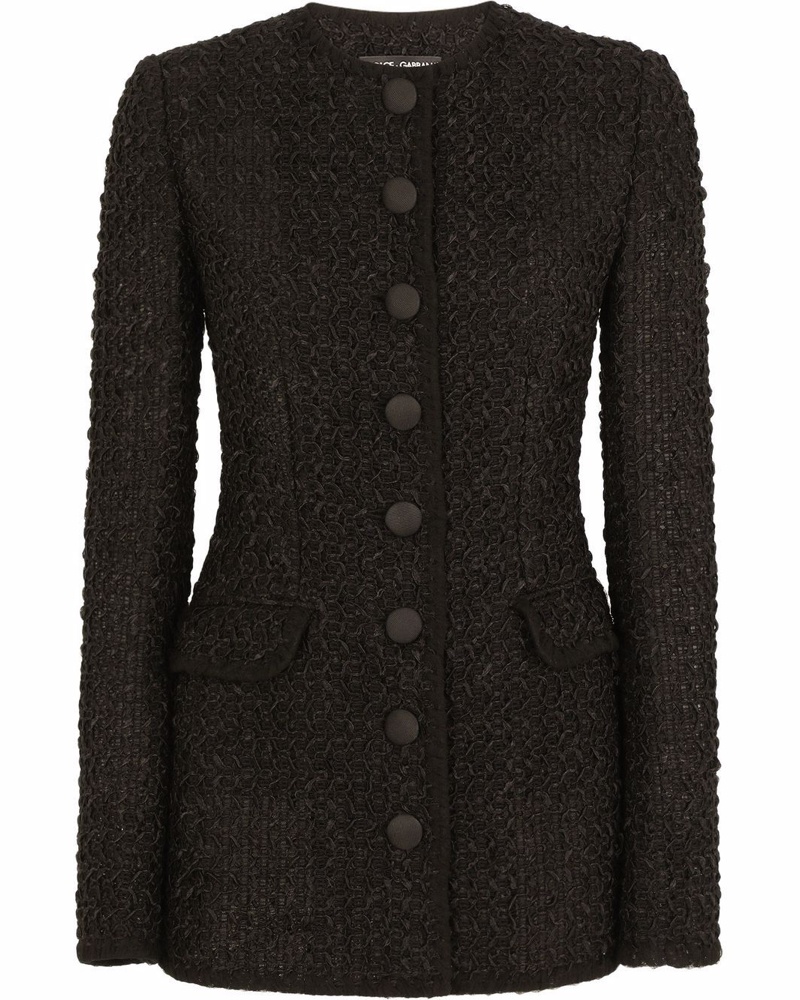 Dolce & Gabbana Damen Lange Tweed-Jacke