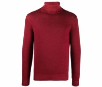 Rollkragenpullover mit gerippten Details