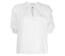 Bestickte Bluse mit Puffärmeln