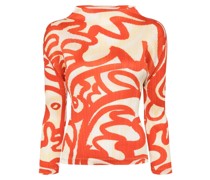 Seeker abstract-print plissé blouse
