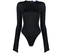 logo-embossed long-sleeved bodysuit