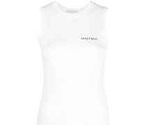 Geripptes Tanktop mit Logo-Print