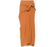 pleat-detail silk skirt