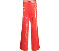 Wide-Leg-Hose mit Glanzoptik