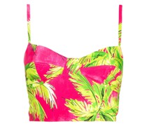 Cropped-Top mit Palmen-Print