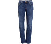 Straight-Leg-Jeans mit Logo-Patch