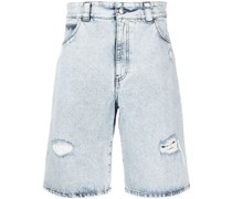 Weite Jeans-Shorts im Distressed-Look