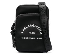 Schultertasche mit Logo-Print