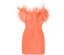 Minikleid mit Federbesatz