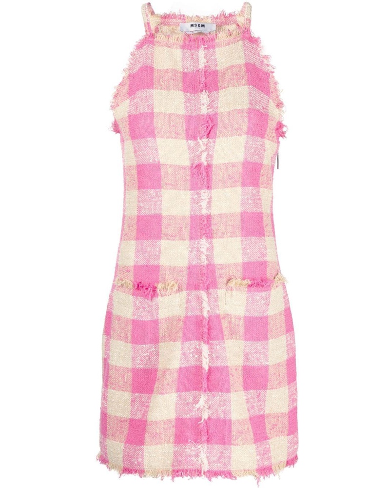 MSGM Damen Kleid mit Vichy-Karomuster
