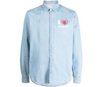 Jeanshemd mit Logo-Print