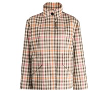 Karierte Cocoon Utility-Jacke