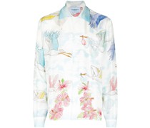 Seidenhemd mit grafischem Print