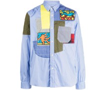 Gestreiftes Hemd im Patchwork-Look