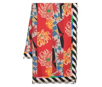 Seidenschal mit Blumen-Print