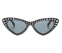 Cat-Eye-Sonnenbrille mit Kristallen