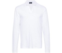 long-sleeve linen polo shirt
