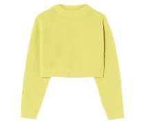 Gerippter Cropped-Pullover