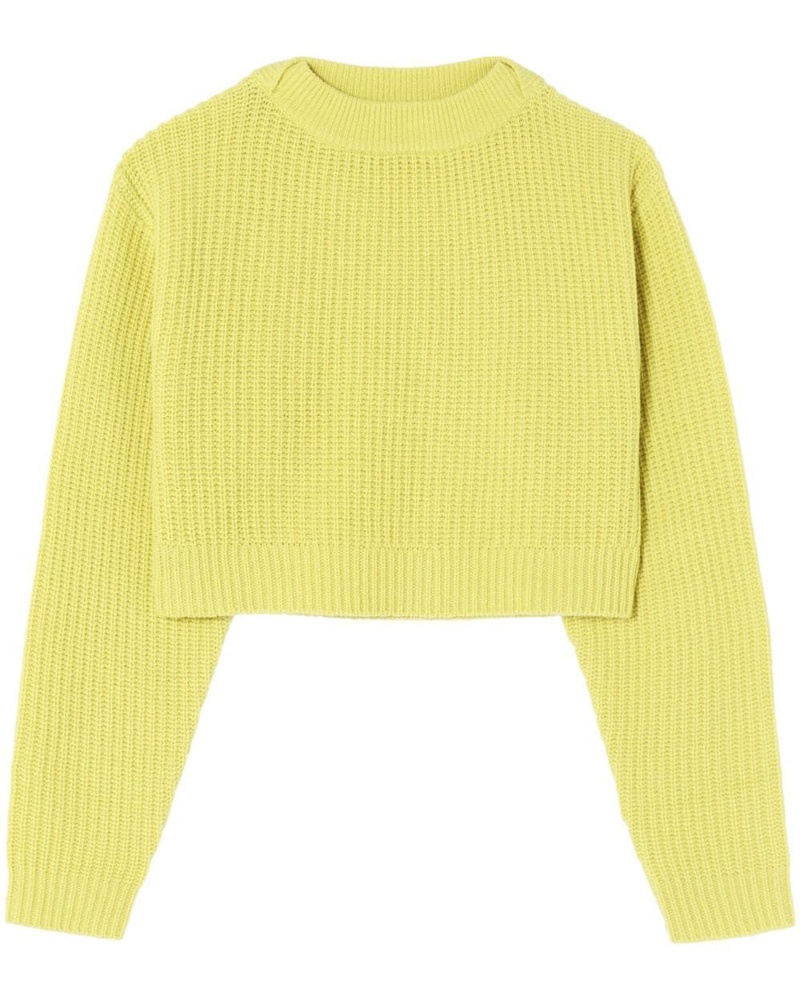 RE/DONE Damen Gerippter Cropped-Pullover