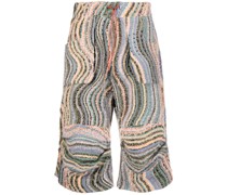 Gestrickte Shorts mit Swirl-Print