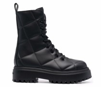 Gesteppte Schnürstiefel