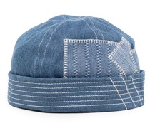 Musium Div. Jeans-Beanie im Patchwork-Look