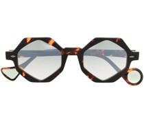 Geometrische Sonnenbrille in Schildpattoptik