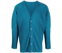 Plissierter Cardigan mit V-Ausschnitt