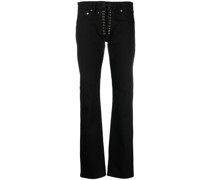 Gerade Jeans mit Schnürung